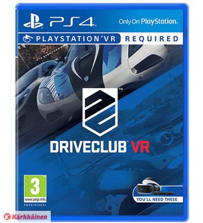 Driveclub, PS4 VR -peli hintaan  € 