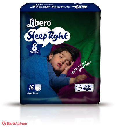 Libero SleepTight 8, vaippa 16 kpl 16-30 kg hintaan  € 