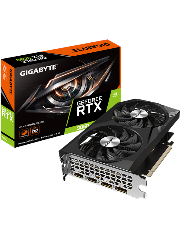 Gigabyte GeForce RTX 3050 WINDFORCE V2 OC 8 Gt -näytönohjain