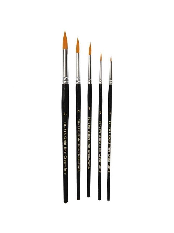 Gold Line -siveltimet, nro 1+4+8+12+18, Pit. 17-19 cm, Lev: 1-7 mm, pyöreät, 5 kpl/ 1 pkt