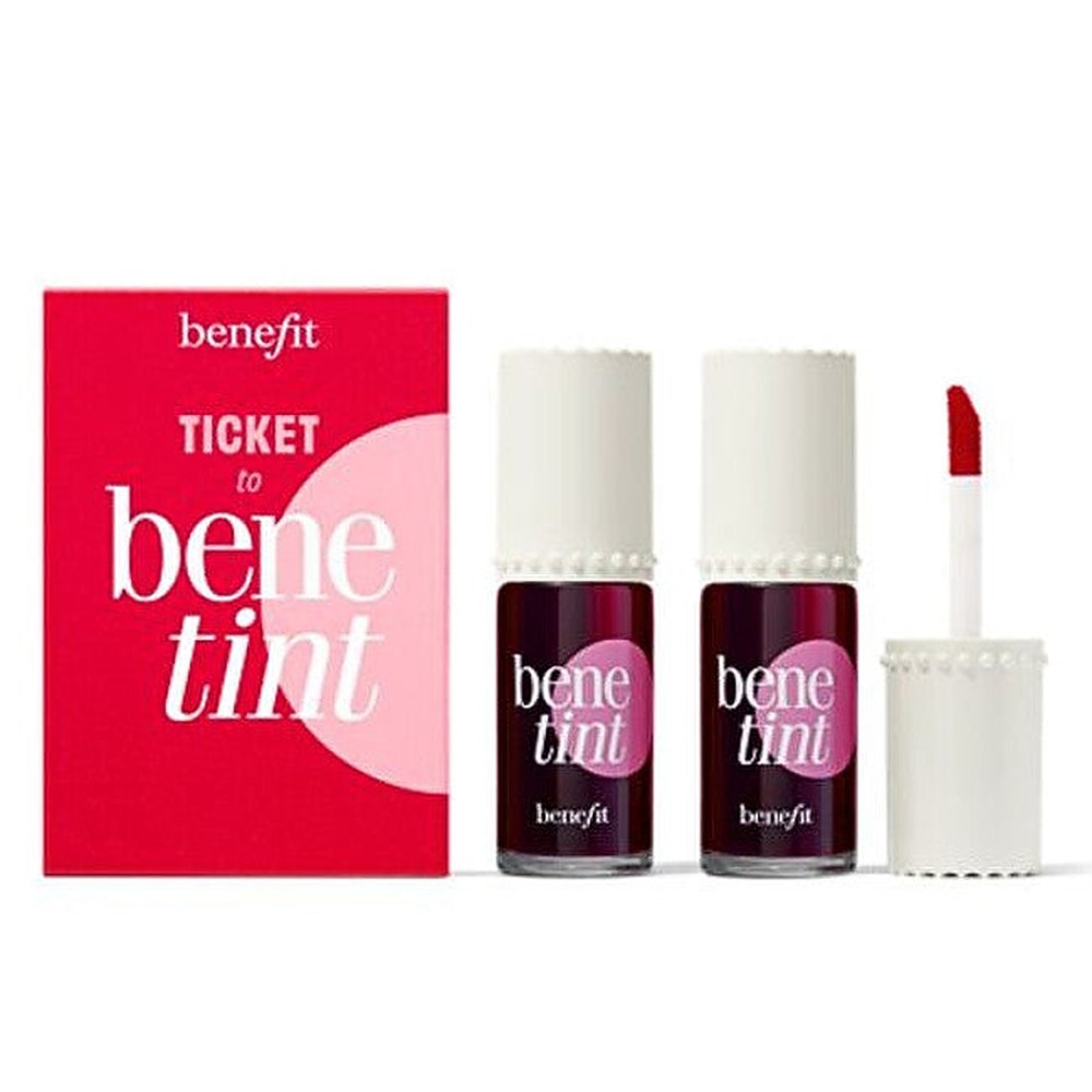 Benefit Ticke to Benetint Duo Set nestemäisten huuli- ja poskivärien lahjasetti