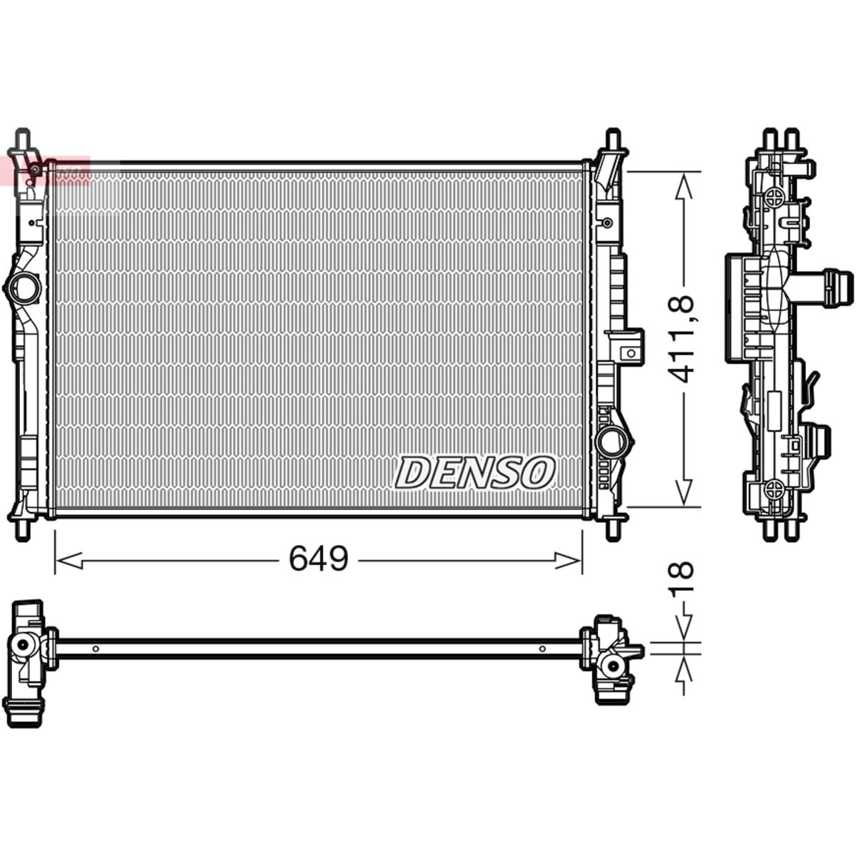 Jäähdytin, moottorin jäähdytys DENSO DRM21103