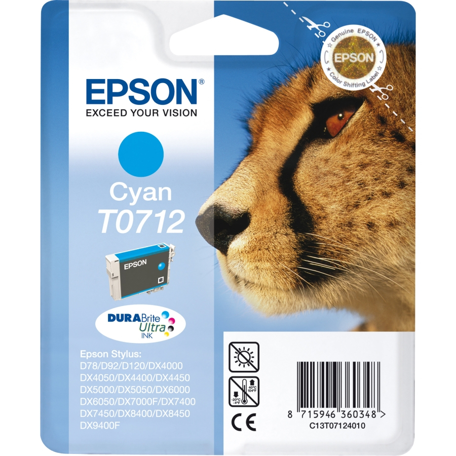 Epson Epson T0712 Mustepatruuna Cyan T0712 Vastaa: N/A