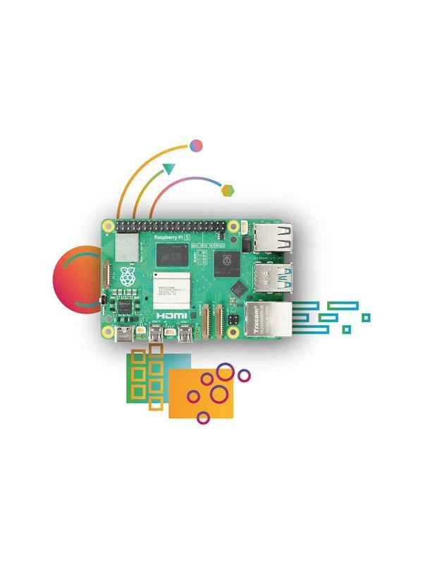 Raspberry Pi RASPBERRY-PI-5-2GB, Broadcom, 2,4 MHz, 2 GB, LPDDR4-SDRAM, SDIO, 2.0/3.2 Gen 1 (3.1 Gen 1)