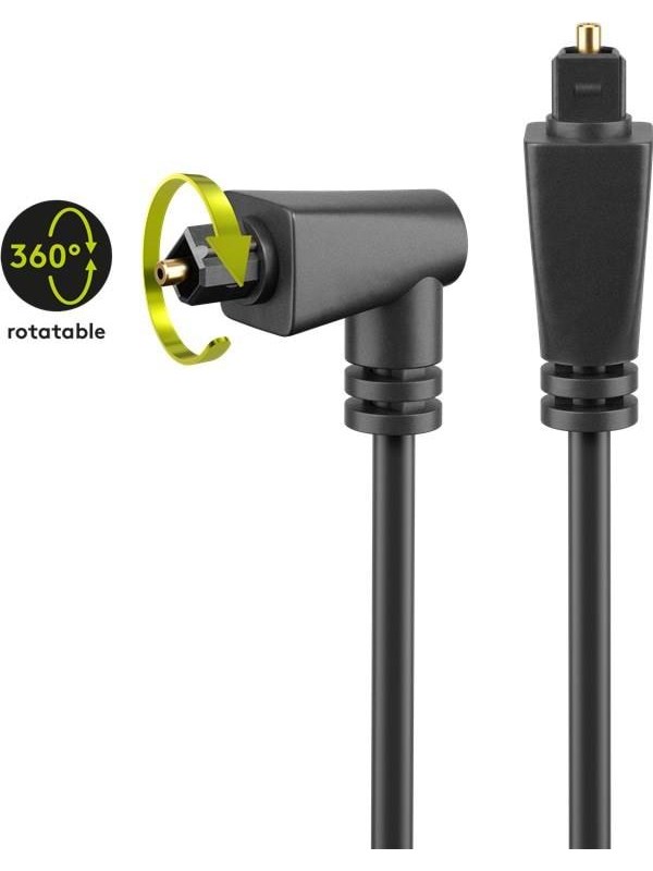 Goobay Toslink-kabel vinklad och vridbar Toslink-kontakt > 90° Toslink-kontakt