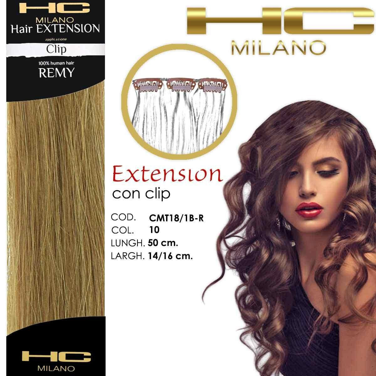 Hc milano pidennys 3 remy klipsiä leveys 14-16cm pituus 50cm kol.10 blondi 7.0