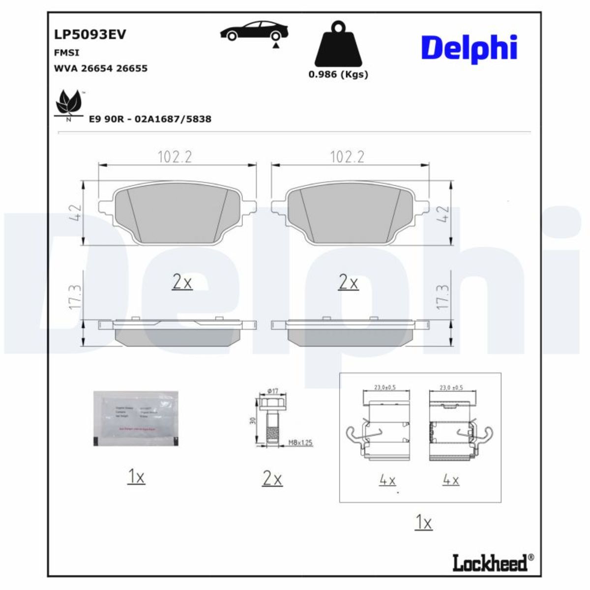 Jarrupalat, levyjarru DELPHI LP5093EV