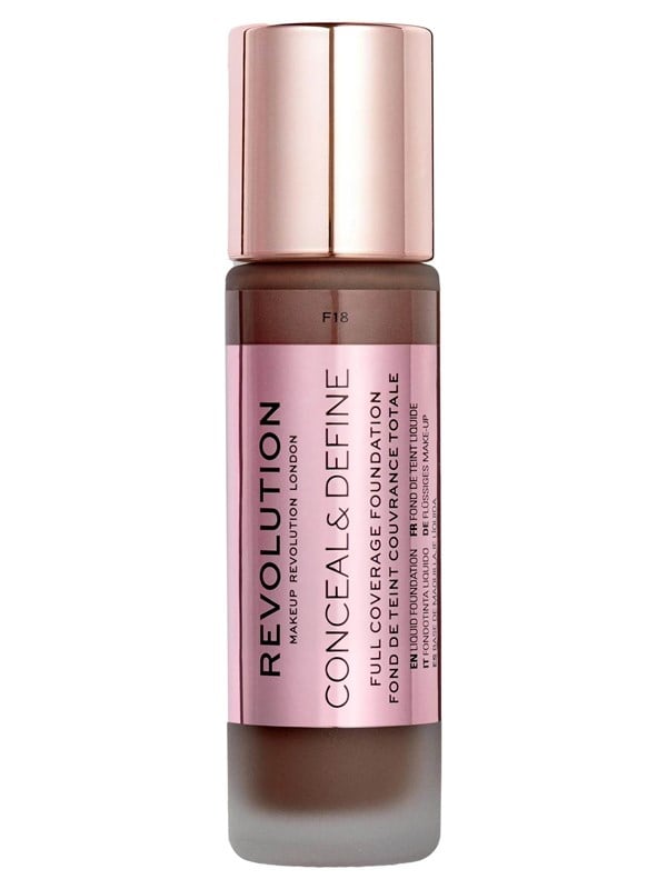 Makeup Revolution Conceal & Define, Oil Free, Cream Foundation, F 18, 23 ml