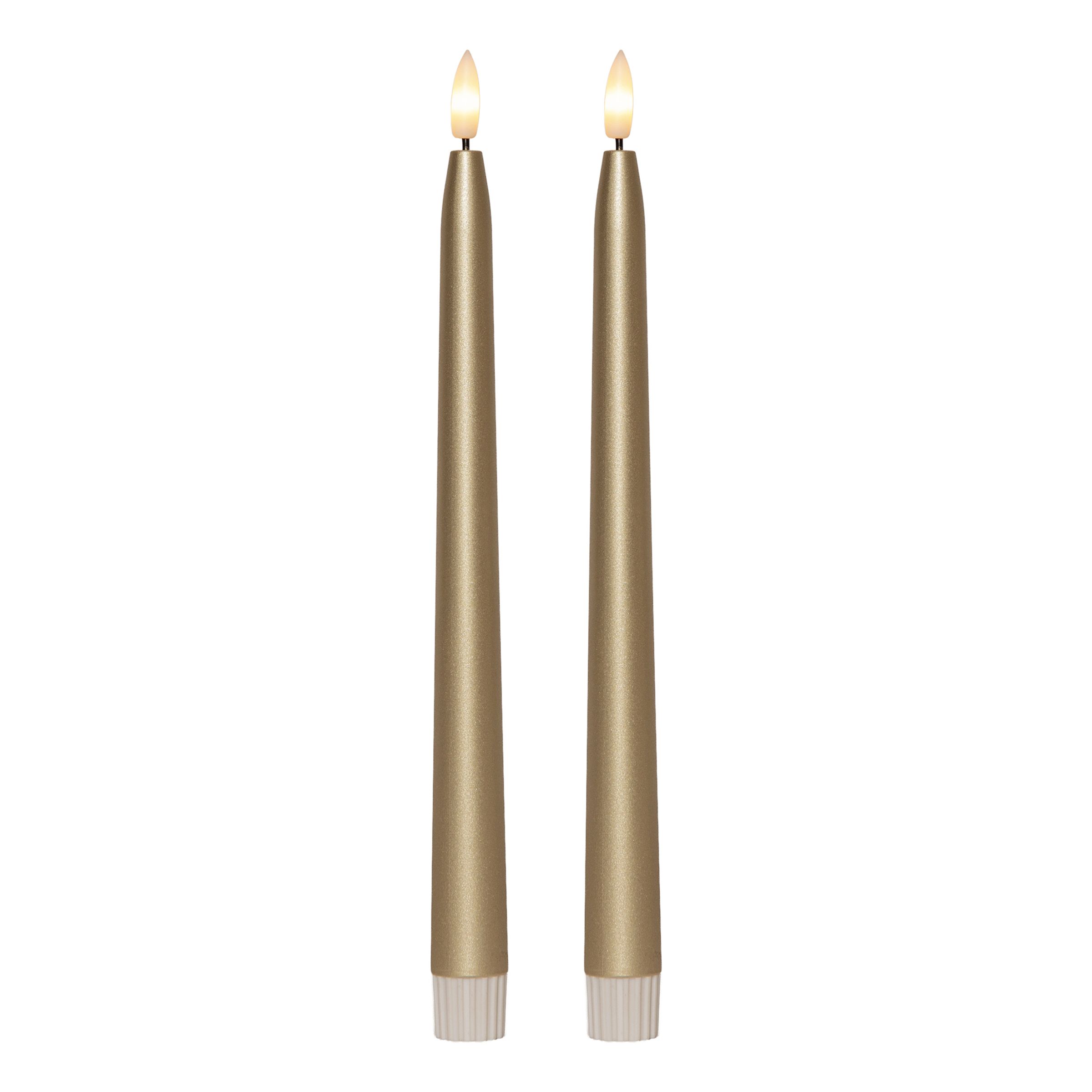 LED Antiikkikynttilä Metallic Kulta - 2-pakkaus