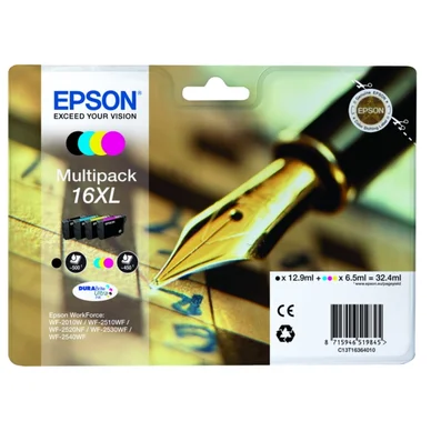 Epson 16XL-mustekasettipakkaus, musta, syaani, magenta, keltainen, 4 kpl