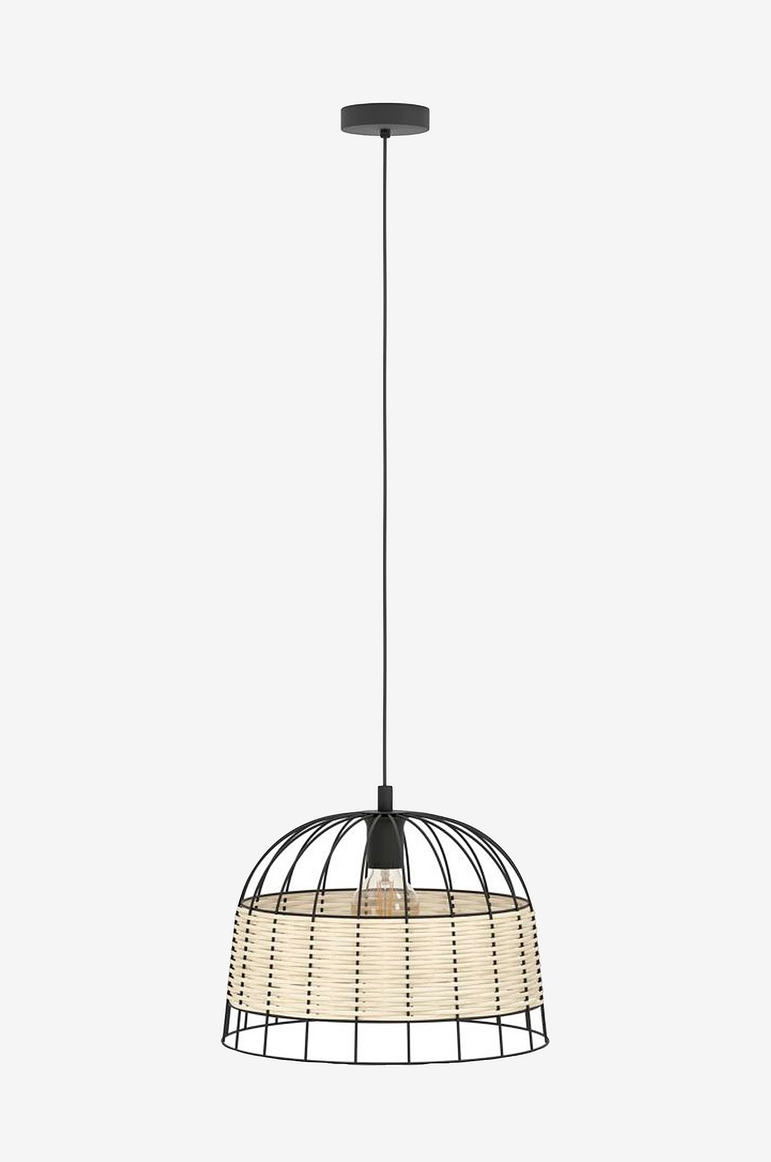 Riippuvalaisin Anwick, teräs/rottinki, Ø 37 cm