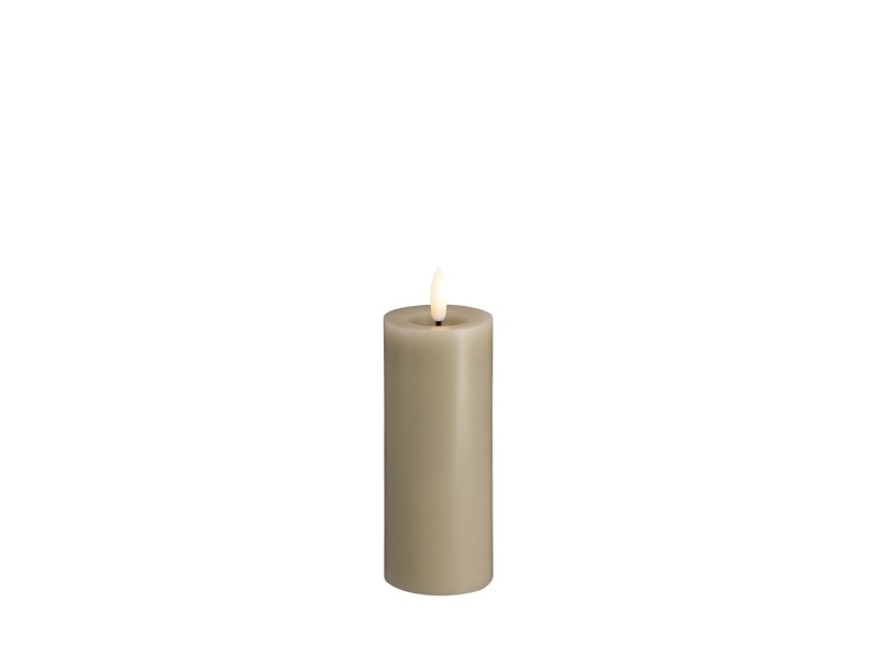 Moods & More LED pillar candle - Melted Kit grey - 49x125 m