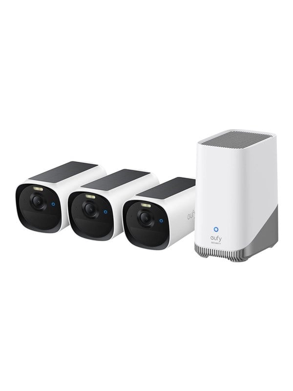 Eufy eufyCam E40 3-Cam Kit + HomeBase S380, IP-turvakamera, Sisätila ja ulkotila, Langaton, Seinä, musta, Valkoinen, Luoti (muoto)