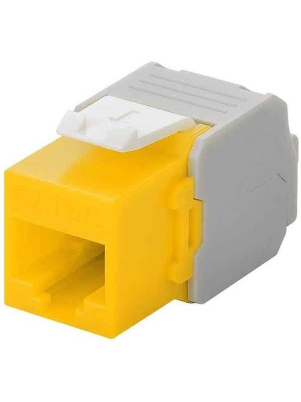 Goobay Keystone-modul RJ45 CAT 6A, UTP 16,5 mm bred, krokodiltyp, klämlist för verktygslös IDC-montering