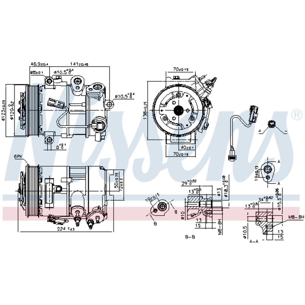 Ilmastoinnin kompressori NISSENS 890375