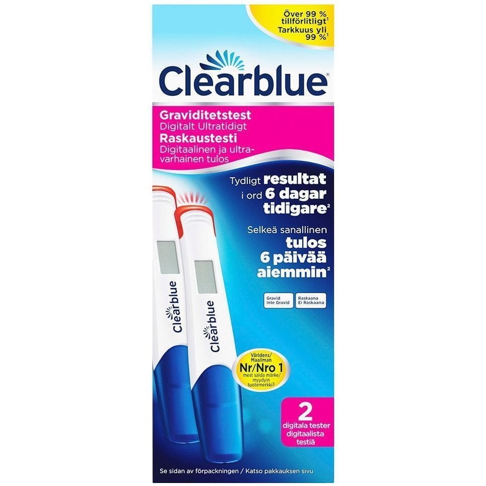 Clearblue raskaustesti Digital Ultra Early 2 kpl