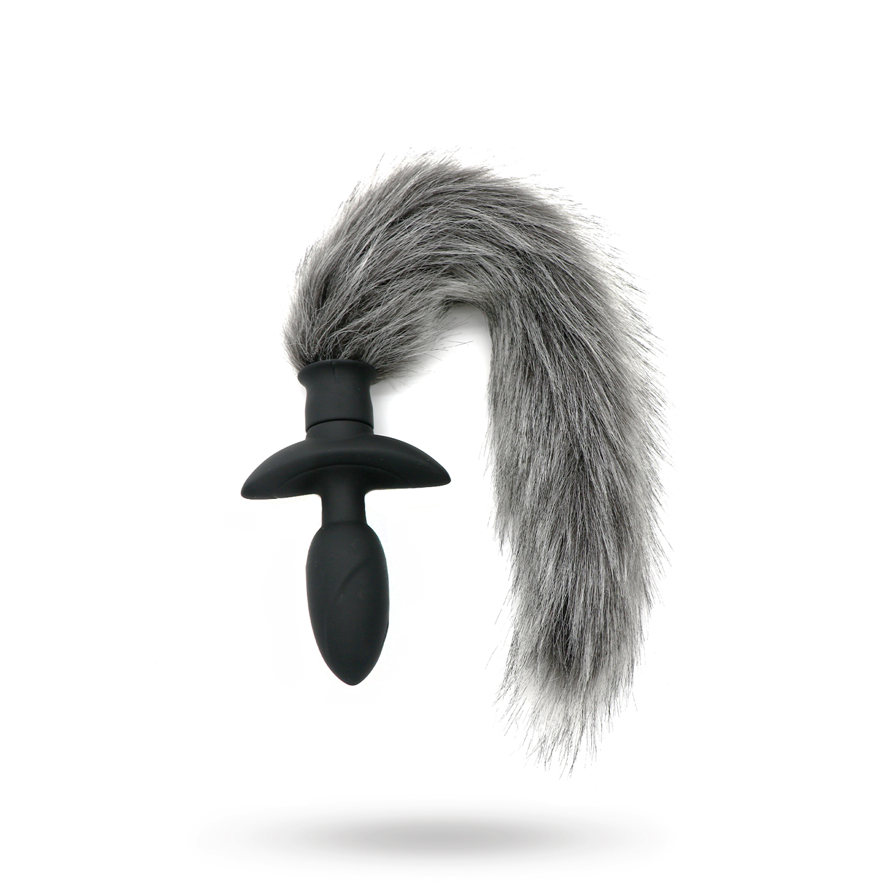 Rotating Plug With Grey Fur Anaalitappi hännällä