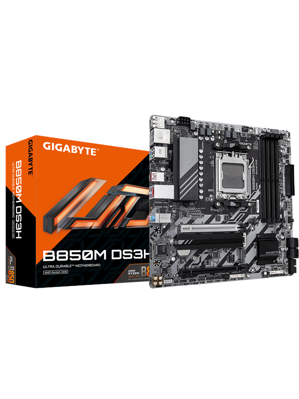 GIGABYTE B850M DS3H Emolevy - AMD B850 - AMD AM5 - DDR5 RAM - Micro-ATX