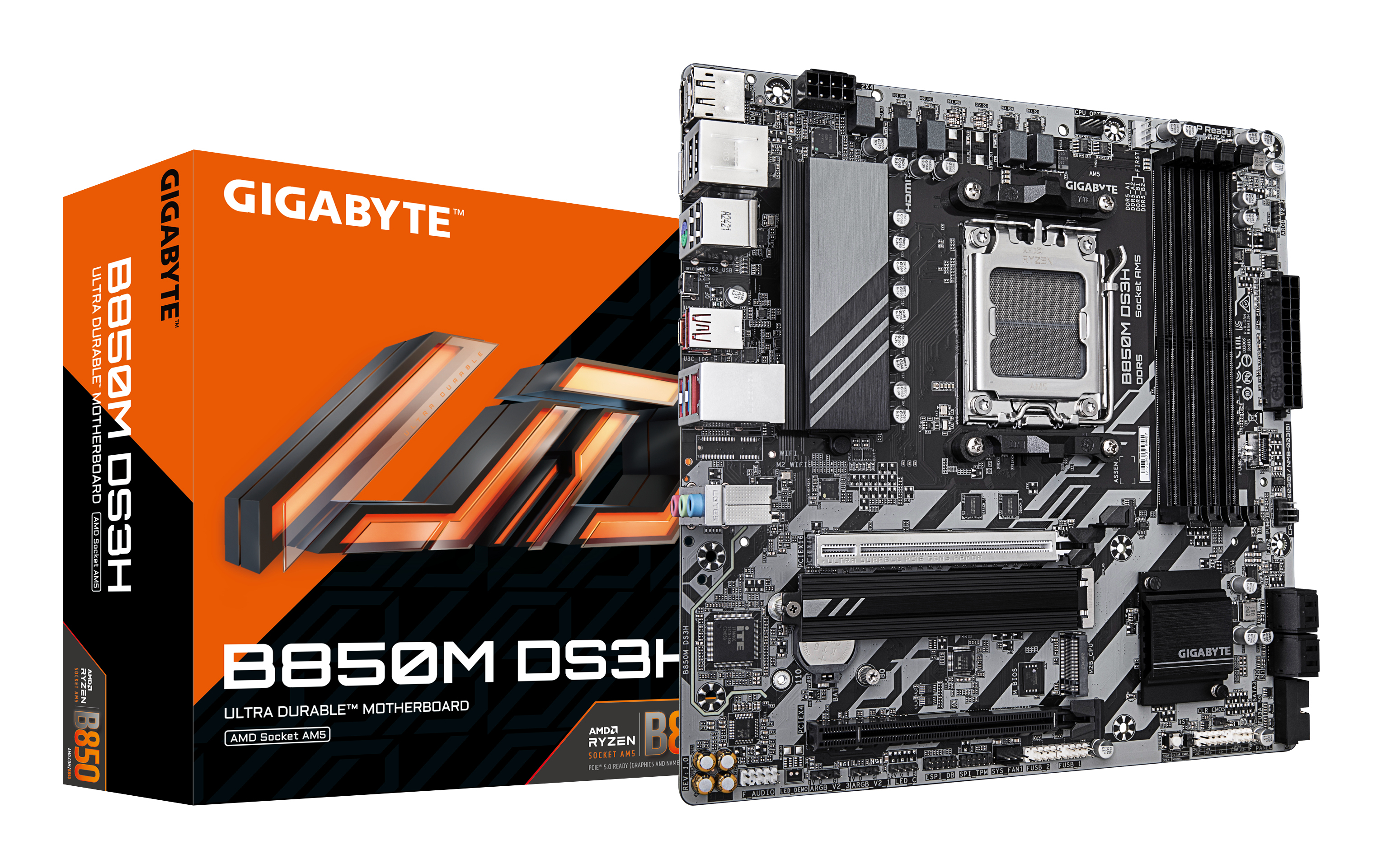 GIGABYTE B850M DS3H Emolevy - AMD B850 - AMD AM5 - DDR5 RAM - Micro-ATX