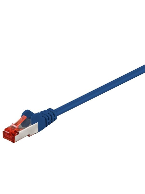 Goobay Patchkabel CAT 6, S/FTP (PiMF), blå, 0,5 m kopparklädd aluminiumtråd (CCA)