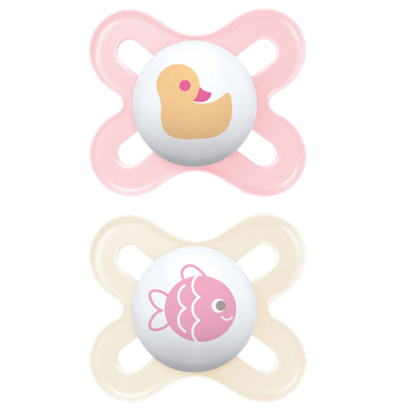 MAM Start Pink Cute Duck & Fish Design 0–2 kk Tutti – 2 kpl