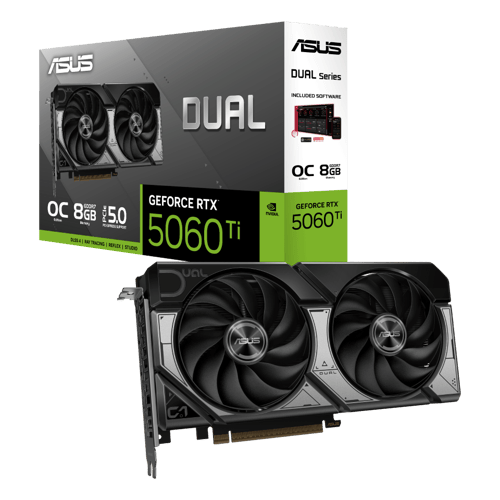 ASUS GeForce RTX 5060 Ti DUAL OC - 8GB GDDR7 RAM - Näytönohjaimet