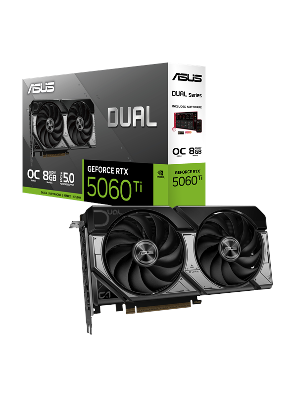 ASUS GeForce RTX 5060 Ti DUAL OC - 8GB GDDR7 RAM - Näytönohjaimet
