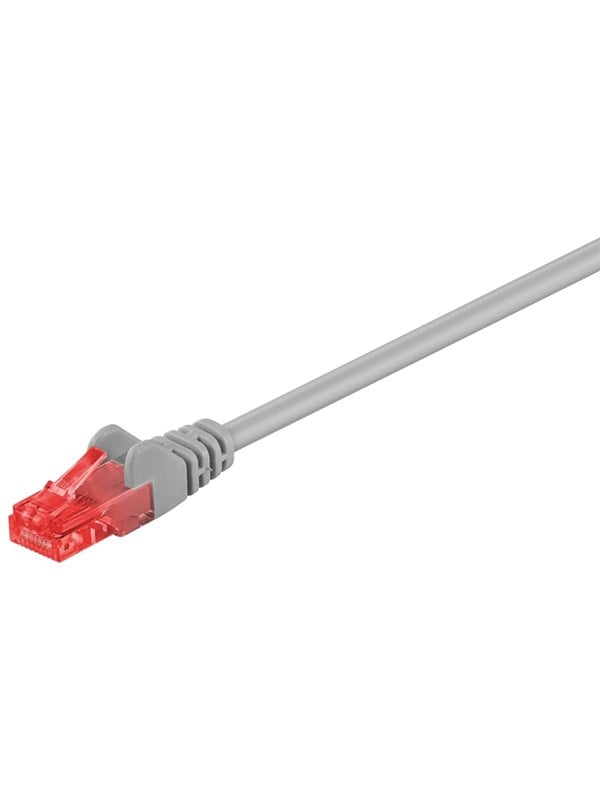 Goobay CAT 6 patchkabel, U/UTP, grå kopparledare (CU), halogenfri kabelhölje (LSZH)