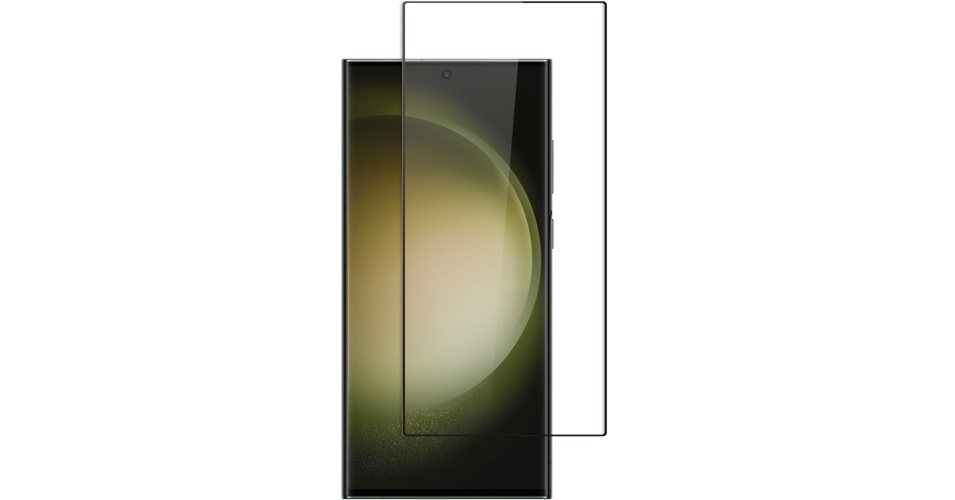 Screenor Samsung Galaxy S24 Ultra Full Cover -suojalasi, musta/kirkas