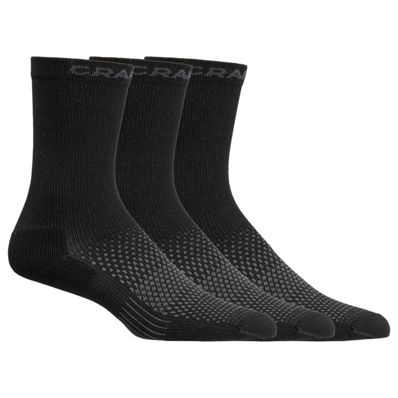 Craft Core Dry High 3-Pack Sock K. 37-39 Musta Unisex