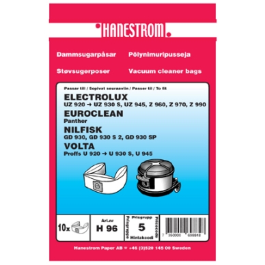 hanestroem Dammsugarpåsar Hanestrom Electrolux UZ 930 S 10-P