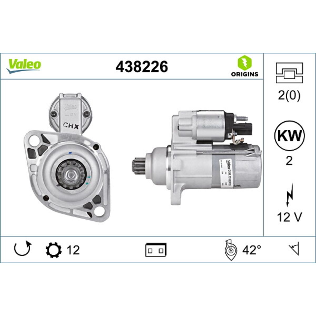 Käynnistysmoottori VALEO 438226