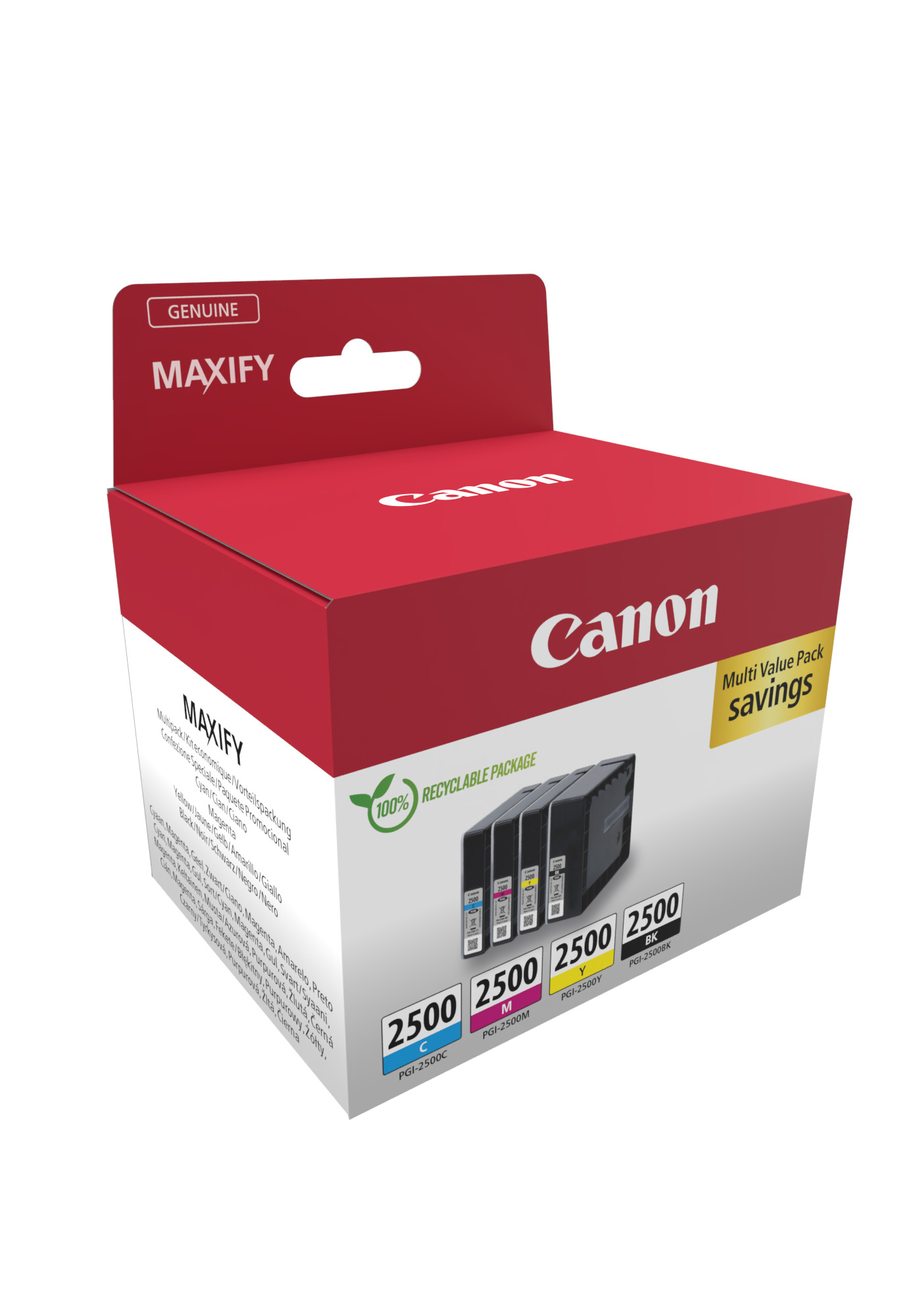 Canon PGI-2500 -mustekasettipakkaus, monivärinen, 4 kpl