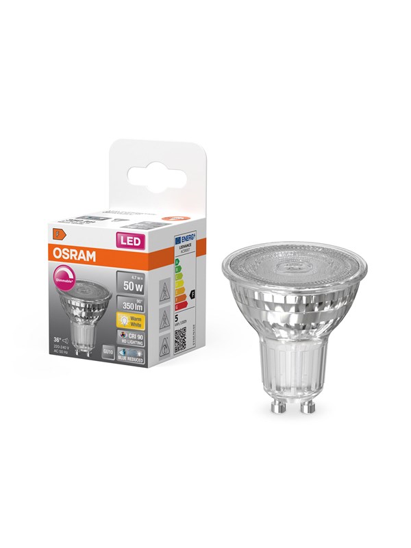 OSRAM Himmennettävä GU10 LED Spotlight 4,7W 2700K 90-99ra 4058075613089 Vastaa: N/A