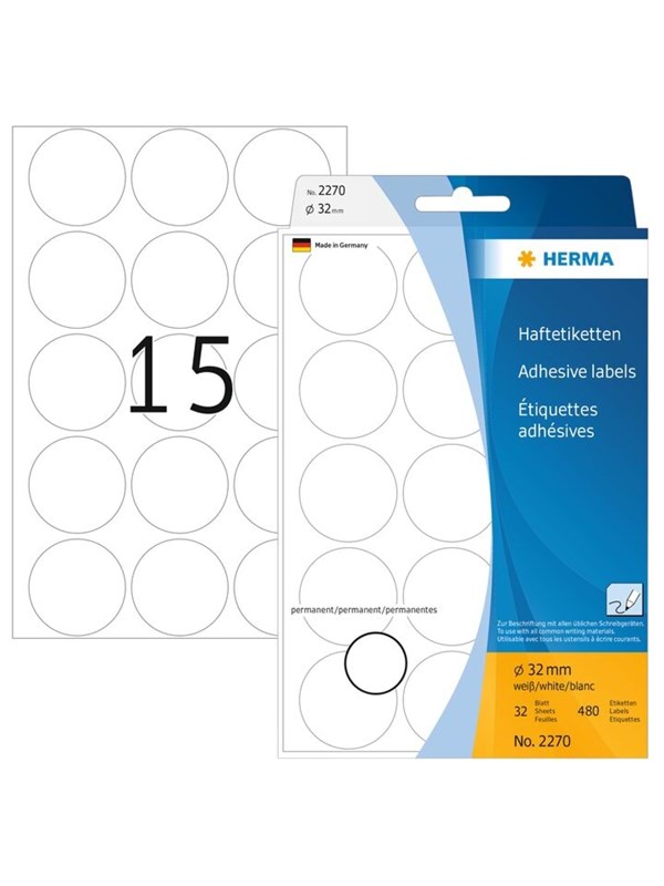 HERMA etiketit - 480 etikettiä - 32 mm pyöreä