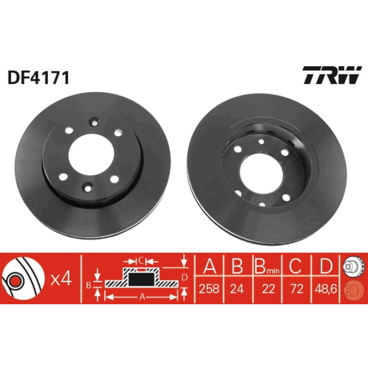 Jarrulevy TRW DF4171