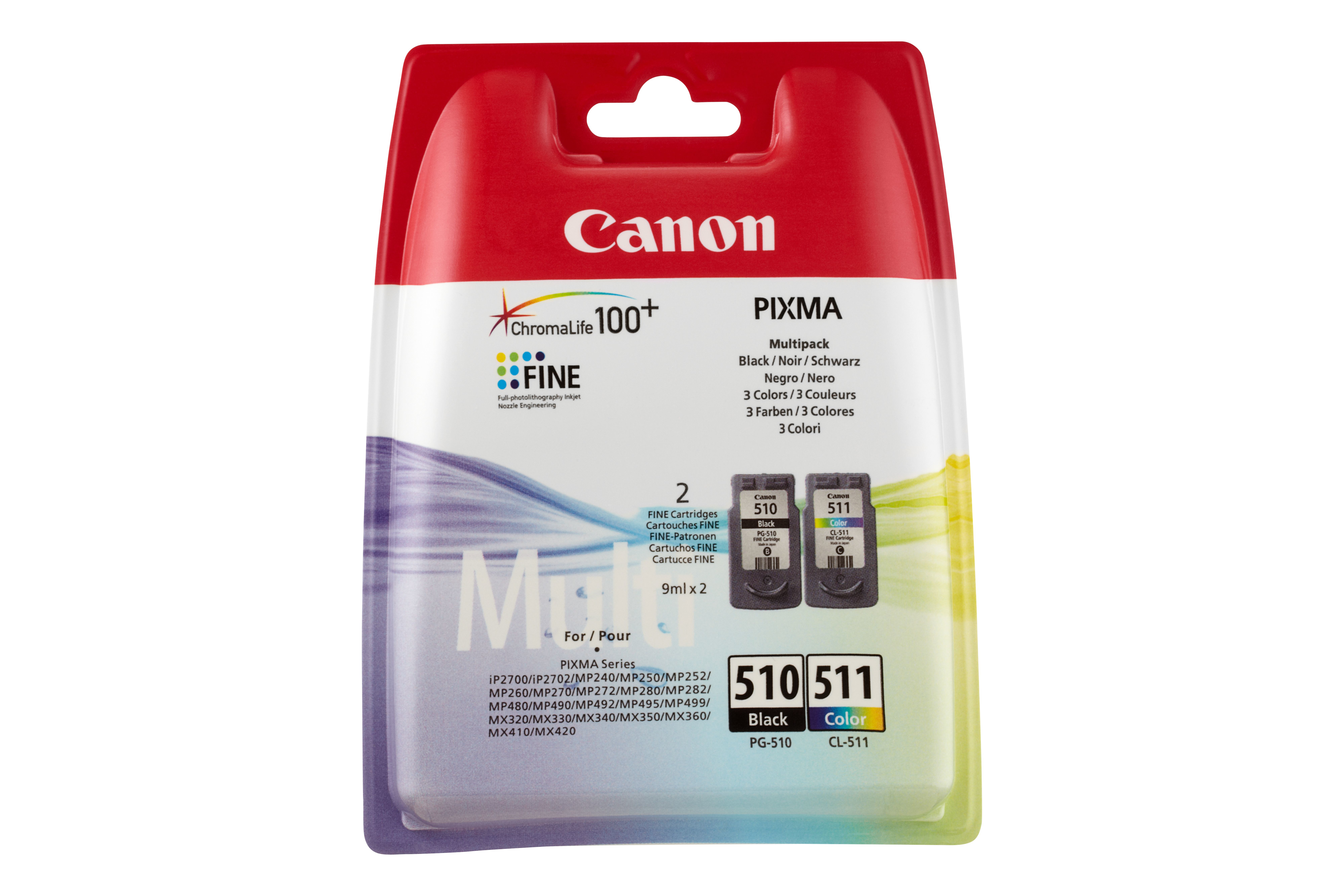 Canon Canon PG-510 CL 511 Mustepatruuna Multipakkaus BK+ CMY 2970B010 Vastaa: N/A