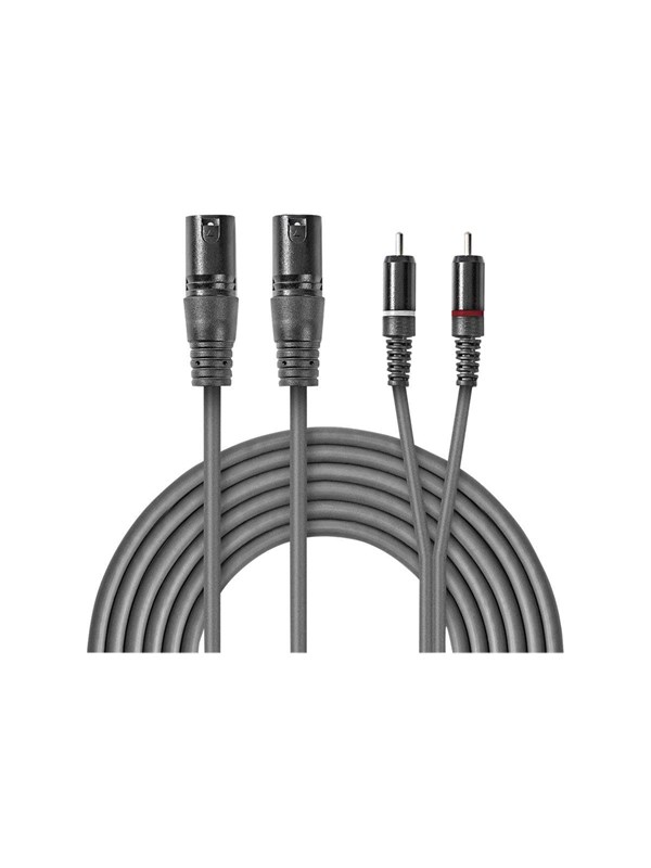 Nedis Balansoitu Audiojohto | 2x XLR 3-Pin uros | 2x RCA uros | Niklattu | 1.50 m | Pyöreä | PVC | Tummanharmaa | Pahvikotelo