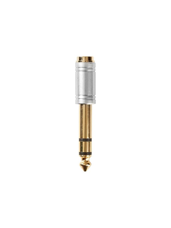 Nedis Stereoäänisovitin | 6.35 mm uros | 3.5 mm naaras | Kullattu | Suora | Metalli | Hopea | 1 kpl | Laatikko