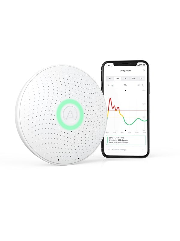 Airthings Wave Plus älykäs ilmanlaatumittari radonmittarilla