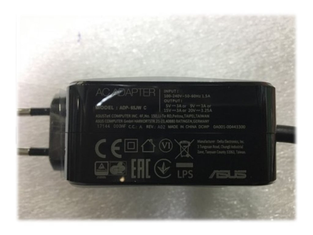 ASUS 0A001-00443300, Kannettava tietokone, Sisätila, 100 - 240 V, 50 - 60 Hz, 65 W, 20 V