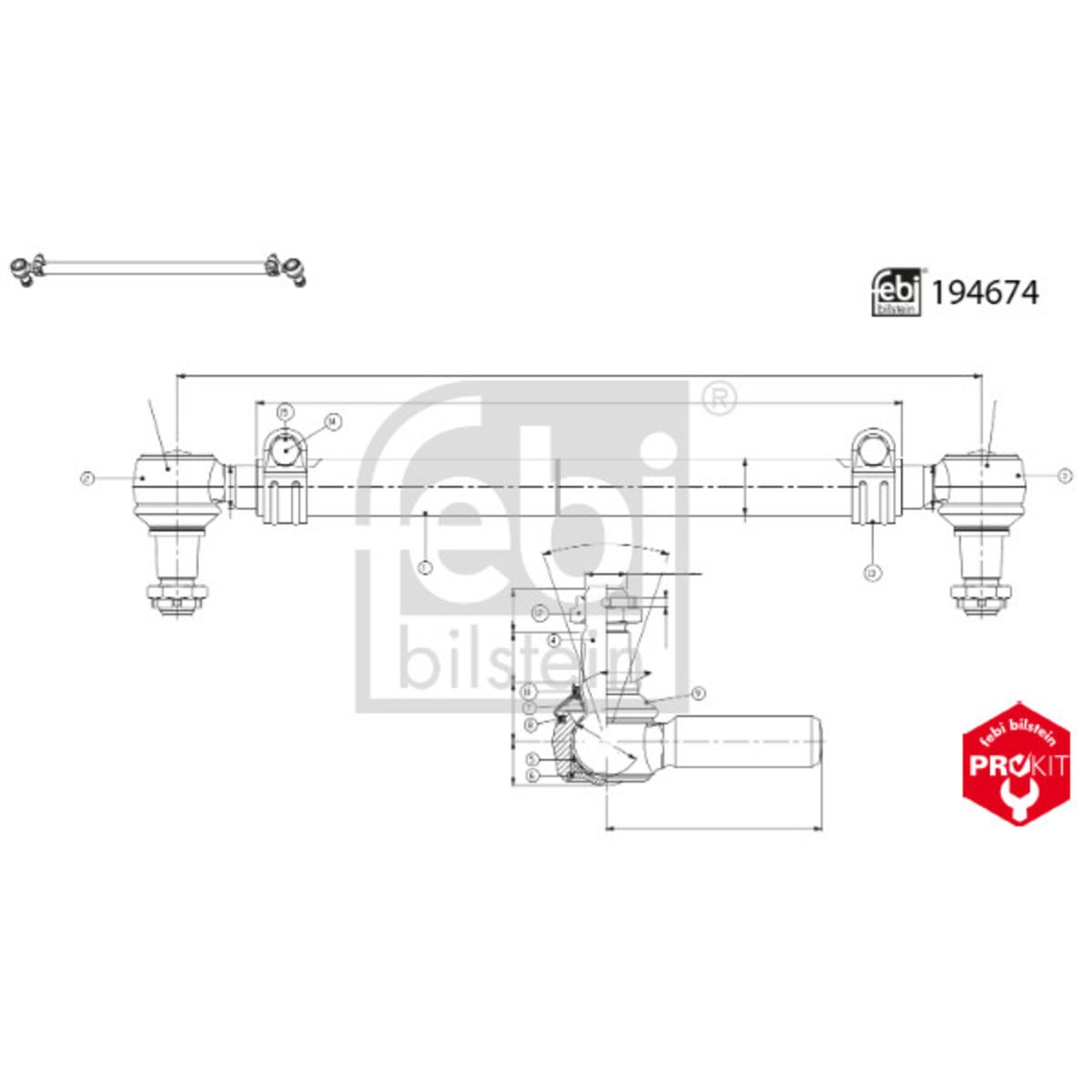 Ohjaustanko FEBI BILSTEIN 194674