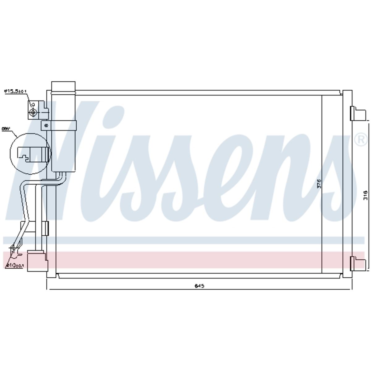 Lauhdutin, ilmastointilaite NISSENS 940041