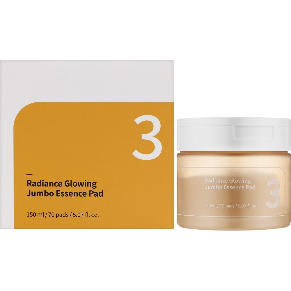 Numbuzin No.3 Radiance Glowing Jumbo Essence valaiseva kasvopyyhe kaikille ihotyypeille