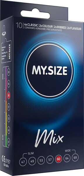 Kondomi - Mix, 60 mm, 10 kpl - My Size