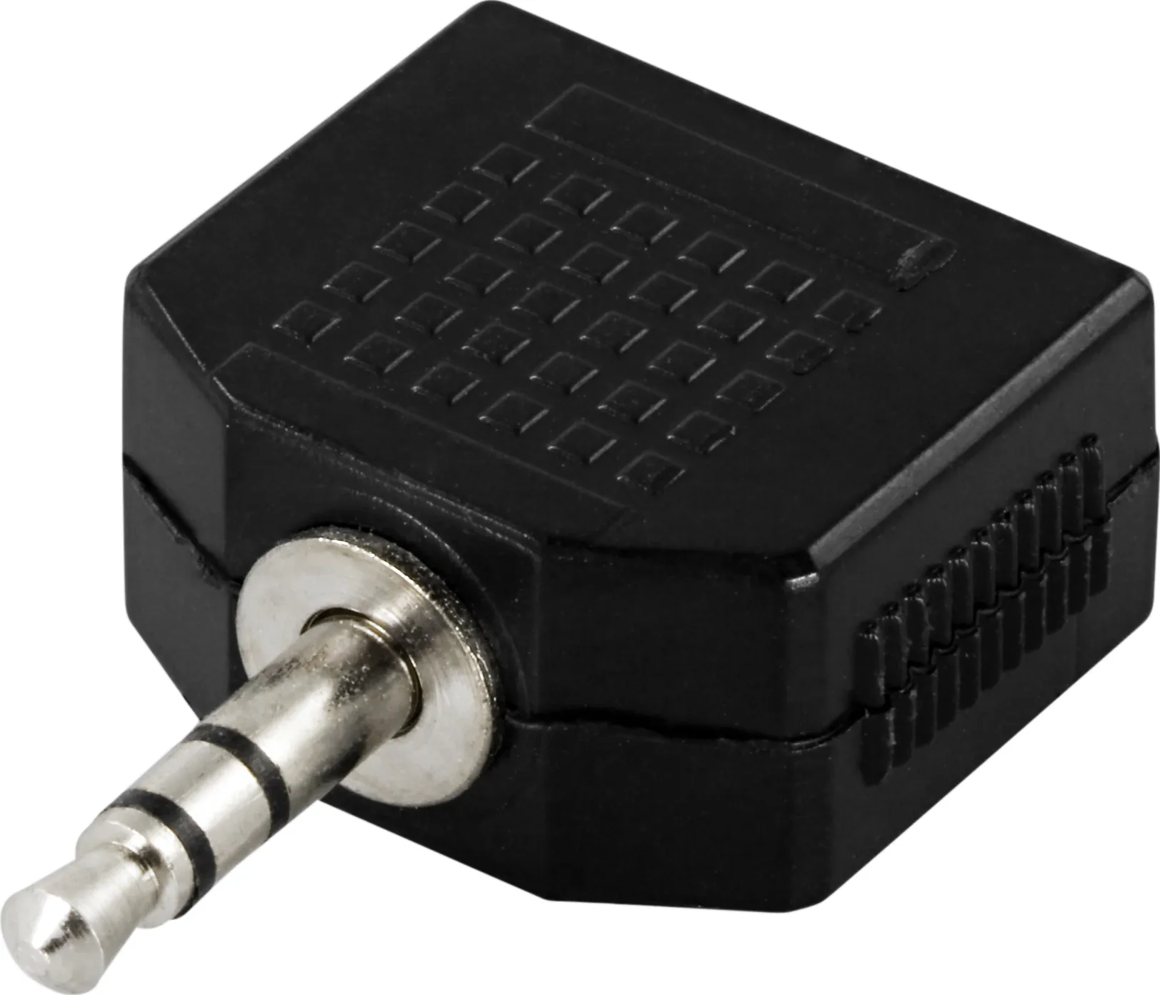 DELTACO Y-sovitin äänelle, 1x3.5mm uros > 2x3.5mm naaras 3.5 mm - adapteri