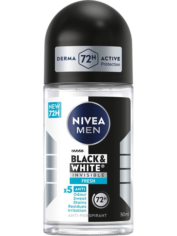 Nivea Black & White Invisible Fresh Male Roll on - 50 ml