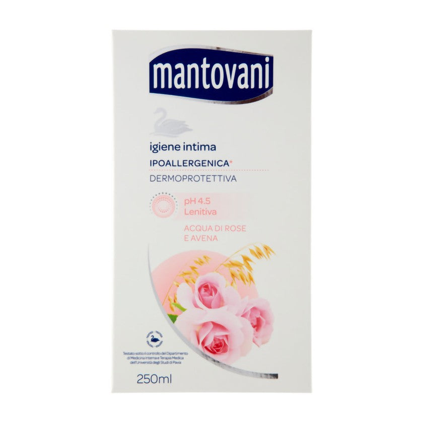 Mantovani Igiene Intima Ph 4.5 Lenitiva Acqua Di Rose E Avena 250 ml — Detergente Intimo