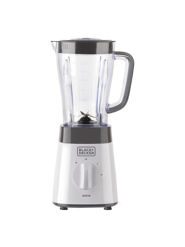Black & Decker BXJB500E, Pöydällä pidettävä tehosekoitin, 1,5 L, 500 W, Valkoinen