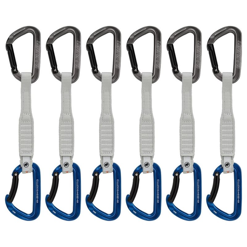 Mammut Workhorse Keylock 17 cm 6-Pack Quickdraws Straight Gate/Bent Gate Key Lock, G - 17 cm